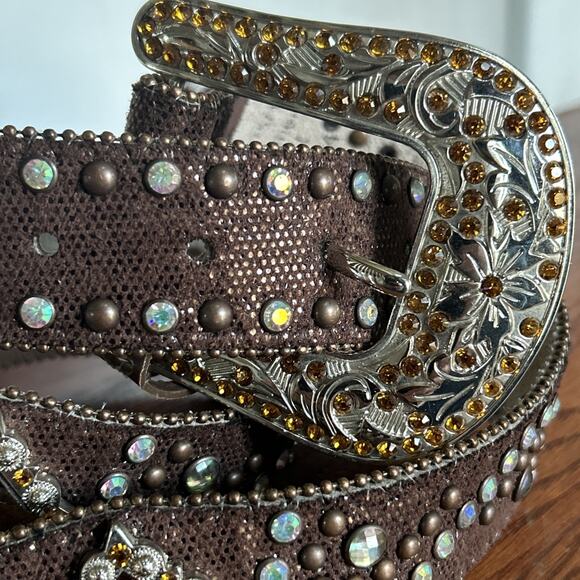 NEW Bit & Bridle Women's RHINESTONE Western Cowgirl Belt - SIZE XXL Bling Chic - Picture 4 of 8